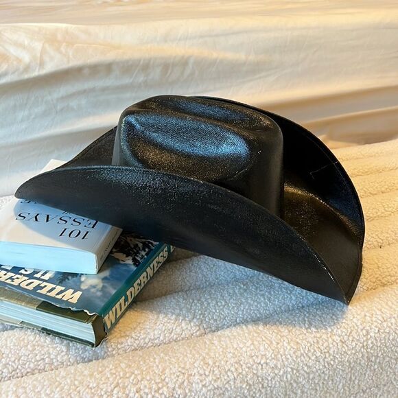 Western PBR Black Cowboy Hat Women’s Cattleman Style Large - Picture 6 of 8